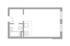 Планировка квартиры студии, 26,3 м2