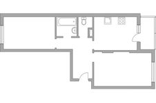 Планировка 2-комнатной квартиры, 54,3 м2