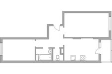 Планировка 2-комнатной квартиры, 51 м2