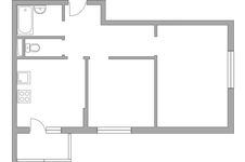 Планировка 2-комнатной квартиры, 52,2 м2