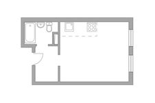 Планировка квартиры студии, 26 м2