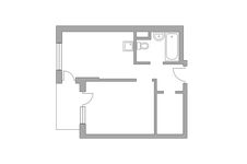 Планировка 1-комнатной квартиры, 35,7 м2
