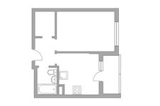 Планировка 1-комнатной квартиры, 32,9 м2