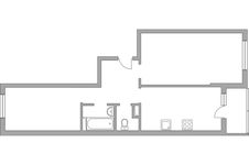 Планировка 2-комнатной квартиры, 58,4 м2