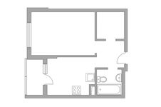 Планировка 1-комнатной квартиры, 34,8 м2