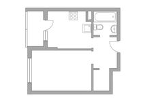 Планировка 1-комнатной квартиры, 32,8 м2