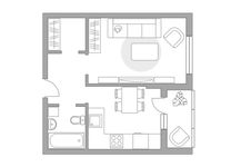 Планировка 1-комнатной квартиры, 35,2 м2