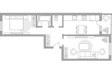 Планировка 2-комнатной квартиры, 59,2 м2