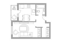 Планировка 1-комнатной квартиры, 39,3 м2
