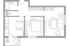 Планировка 2-комнатной квартиры, 52,2 м2