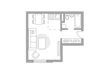 Планировка квартиры студии, 26,7 м2