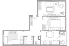 Планировка 3-комнатной квартиры, 71,1 м2