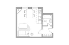 Планировка квартиры студии, 28,1 м2