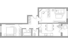 Планировка 2-комнатной квартиры, 59,1 м2