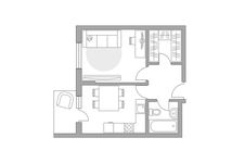 Планировка 1-комнатной квартиры, 35,3 м2