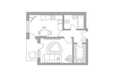 Планировка 1-комнатной квартиры, 35,9 м2