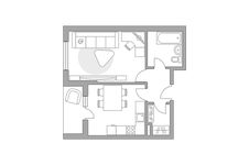 Планировка 1-комнатной квартиры, 39,1 м2