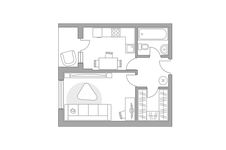 Планировка 1-комнатной квартиры, 35,4 м2