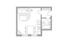 Планировка квартиры студии, 28 м2