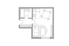 Планировка квартиры студии, 27 м2