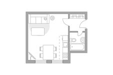 Планировка квартиры студии, 28,1 м2