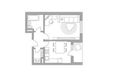 Планировка 1-комнатной квартиры, 38 м2