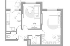 Планировка 2-комнатной квартиры, 52,1 м2