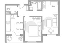 Планировка 2-комнатной квартиры, 54,1 м2