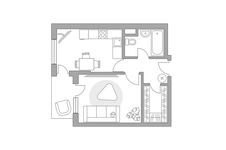 Планировка 1-комнатной квартиры, 35,7 м2