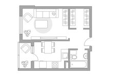 Планировка 1-комнатной квартиры, 34,8 м2