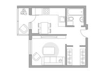 Планировка 1-комнатной квартиры, 32,7 м2