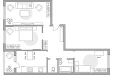 Планировка 3-комнатной квартиры, 71,5 м2