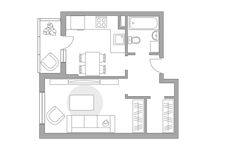 Планировка 1-комнатной квартиры, 39 м2