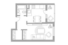 Планировка 1-комнатной квартиры, 39,6 м2