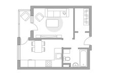 Планировка 1-комнатной квартиры, 35,7 м2
