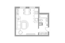 Планировка квартиры студии, 27,9 м2
