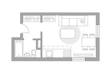 Планировка квартиры студии, 23,4 м2