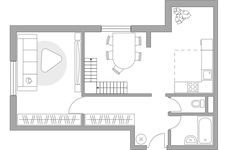 Планировка 2-комнатной квартиры, 65,5 м2