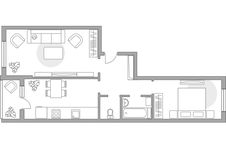 Планировка 2-комнатной квартиры, 59,1 м2