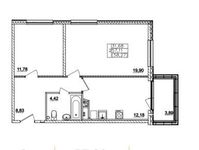Планировка 2-комнатной квартиры, 57,11 м2