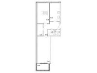 Планировка 2-комнатной квартиры, 65,55 м2