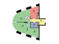 Планировка 3-комнатной квартиры, 57 м2