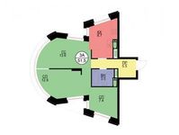 Планировка 3-комнатной квартиры, 54 м2