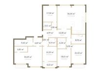 Планировка 3-комнатной квартиры, 232,5 м2
