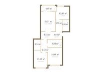 Планировка 3-комнатной квартиры, 112,7 м2
