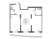 Планировка  2-комнатной квартиры, 97,8 м2