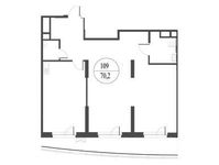 Планировка 2-комнатной квартиры, 114,1 м2