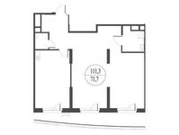 Планировка 2-комнатной квартиры, 116,3 м2
