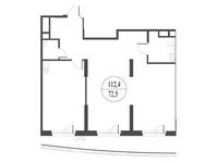 Планировка 2-комнатной квартиры, 117,3 м2