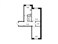 Планировка 2-комнатной квартиры, 64 м2